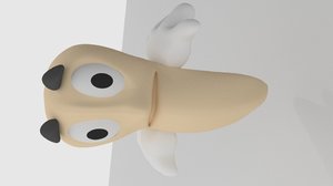 3d model blender worm cartoon character