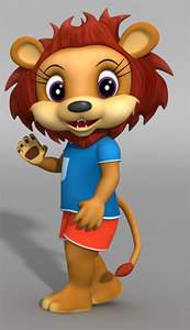 lion cartoon 3d model