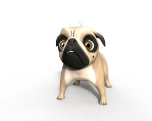 3d model pug dog