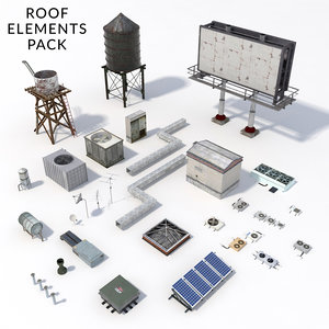 3d pack roof elements model