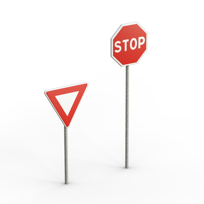 3d road sign