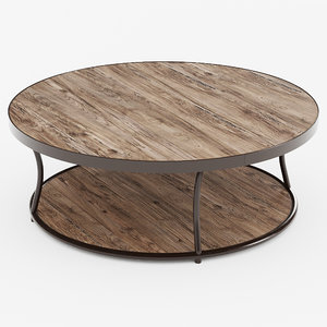 3d bentley elm iron coffee table model