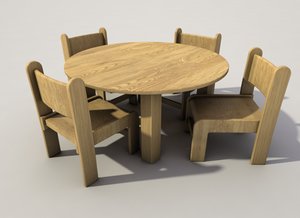 table chairs nursery 3d 3ds
