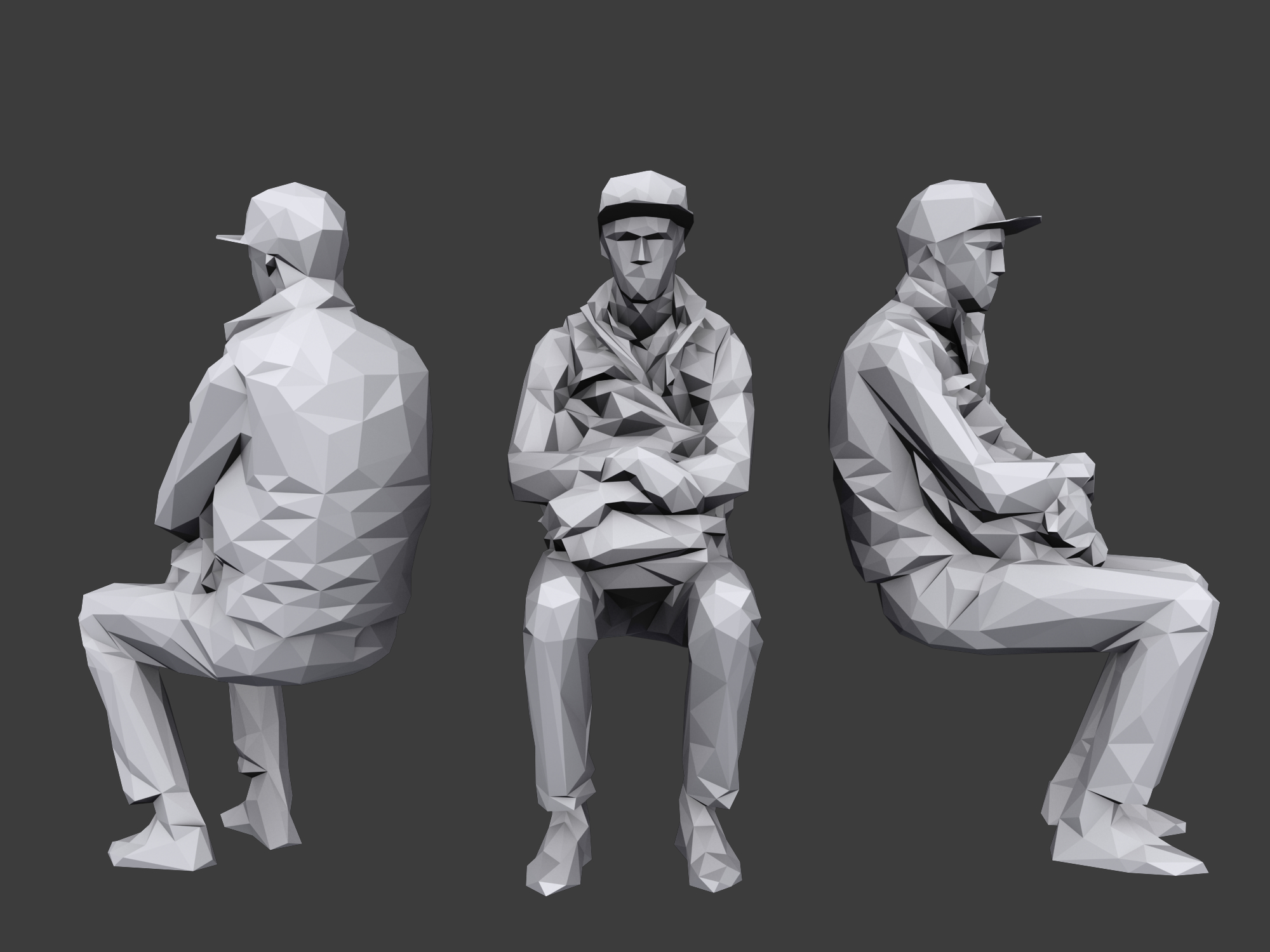 sitting character 3d model free download