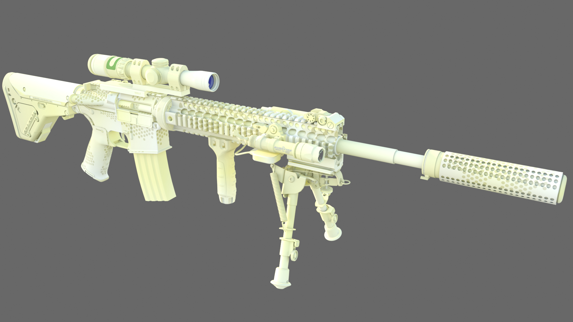 3d M4a1 Sopmod Model