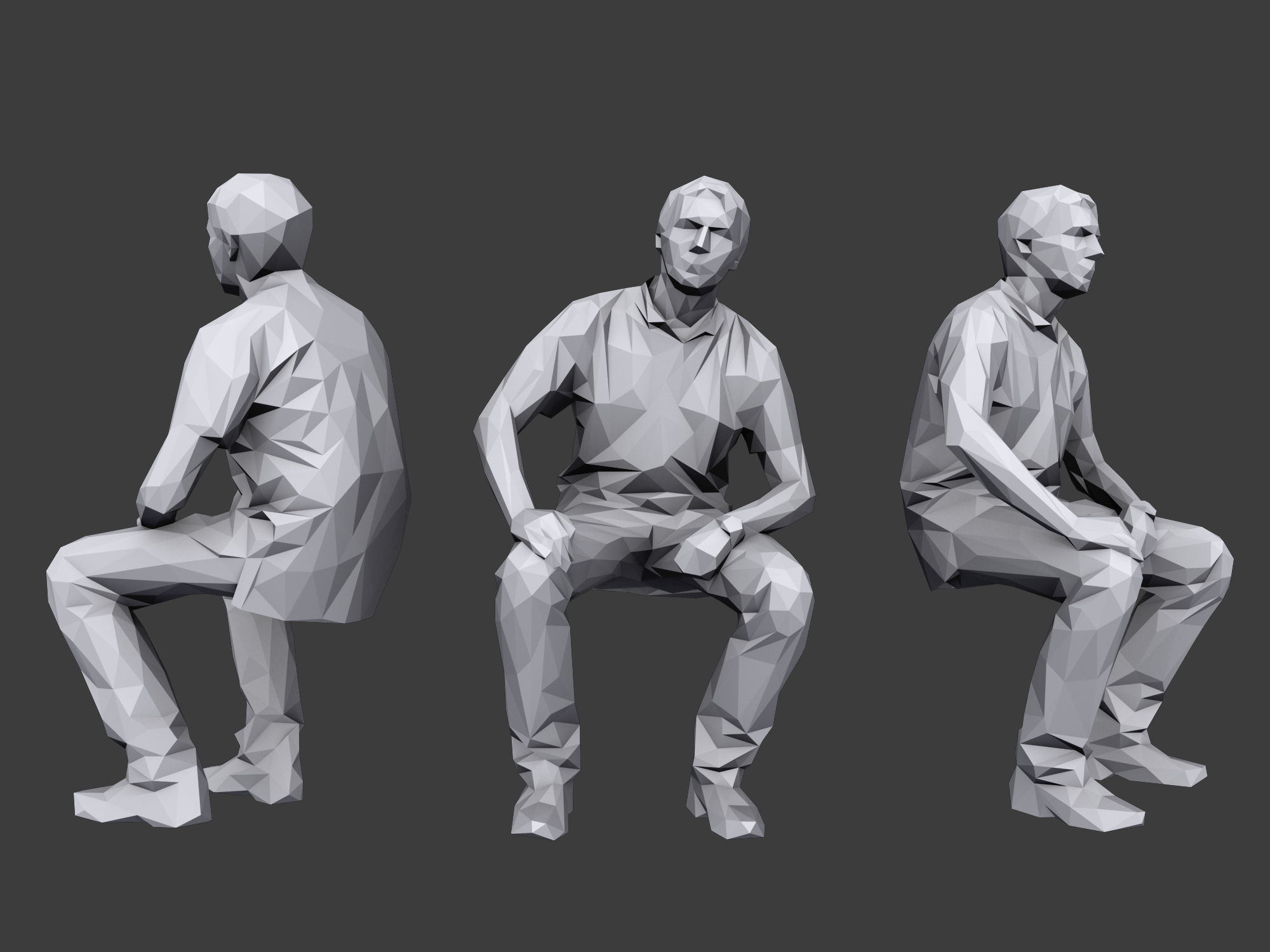 3d Sitting Characters