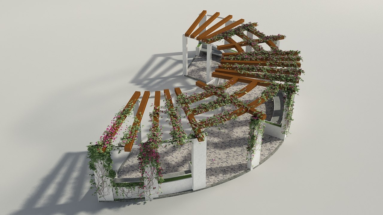 model pergola 3d sketchup pergola creepers 3d model