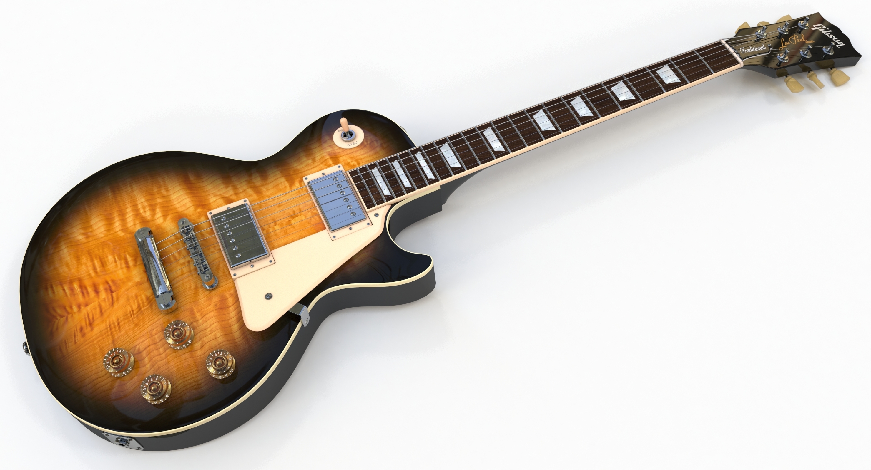 gibson les paul传统2016 t(沙漠爆裂)3d模型