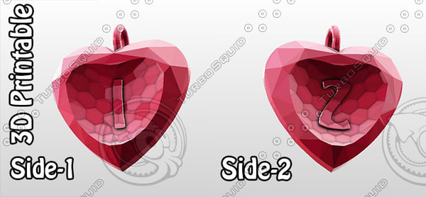 3d-printable valentine crystal-heart-twoletters pendant obj