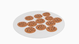 chocolate cookies platter 3d 3ds