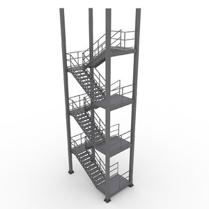 industrial stairs 3d max