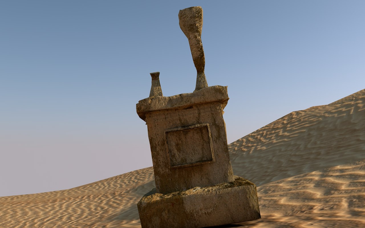 broken acient statue 3d 3ds