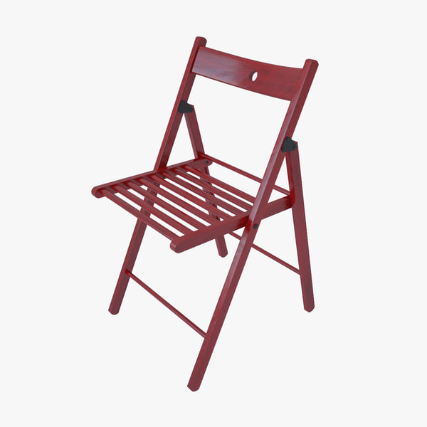 3d Realistic Ikea Chair Terje, Red Folding Chairs Ikea
