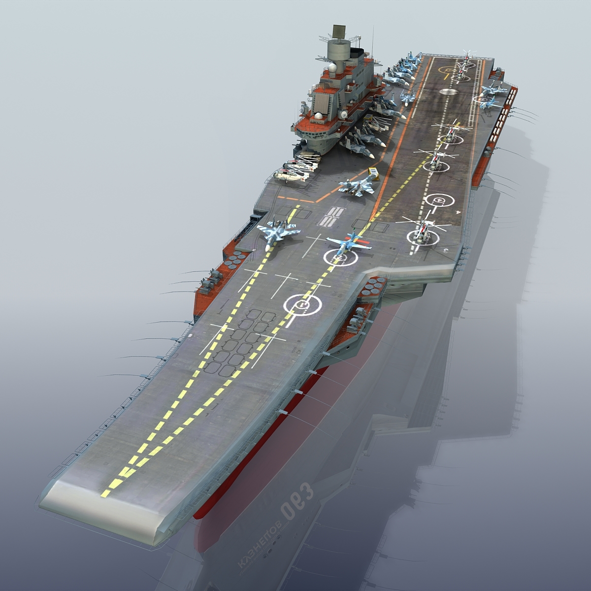 俄罗斯航空母舰海军上将库兹涅佐夫3d模型