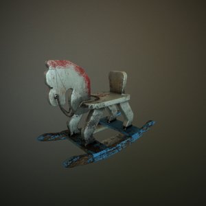 3d old toy horse model