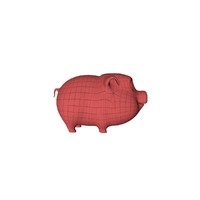 3d model base mesh cartoon pig