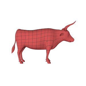 3d base mesh cartoon bull