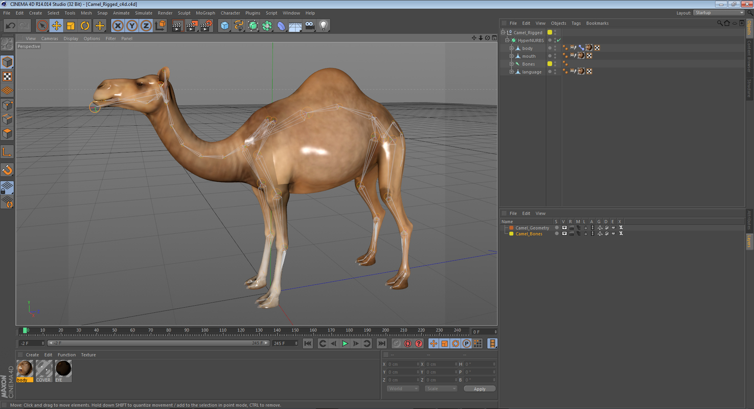 3d model camel rigged