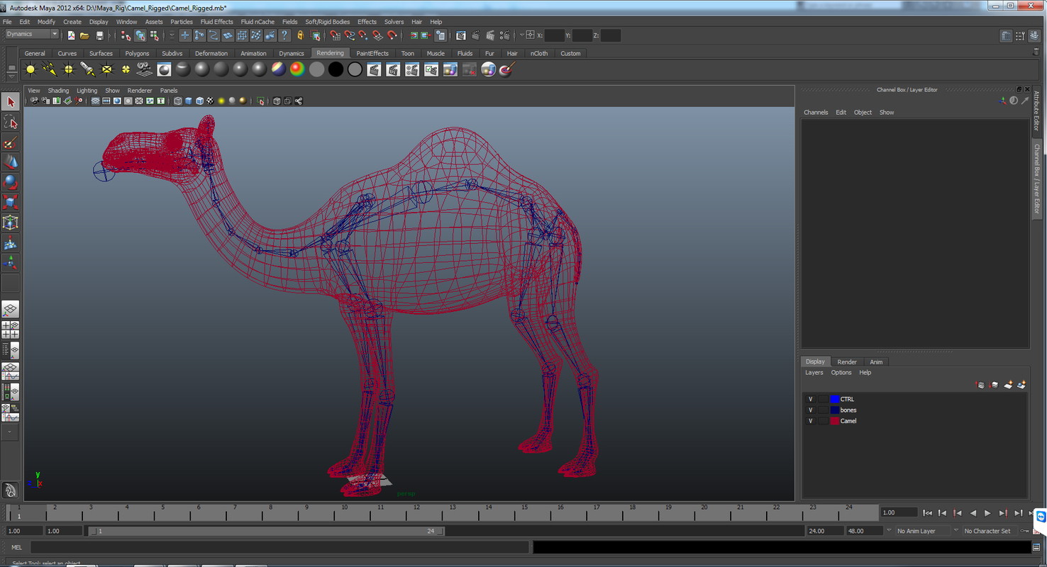 camel rigged 3d ma