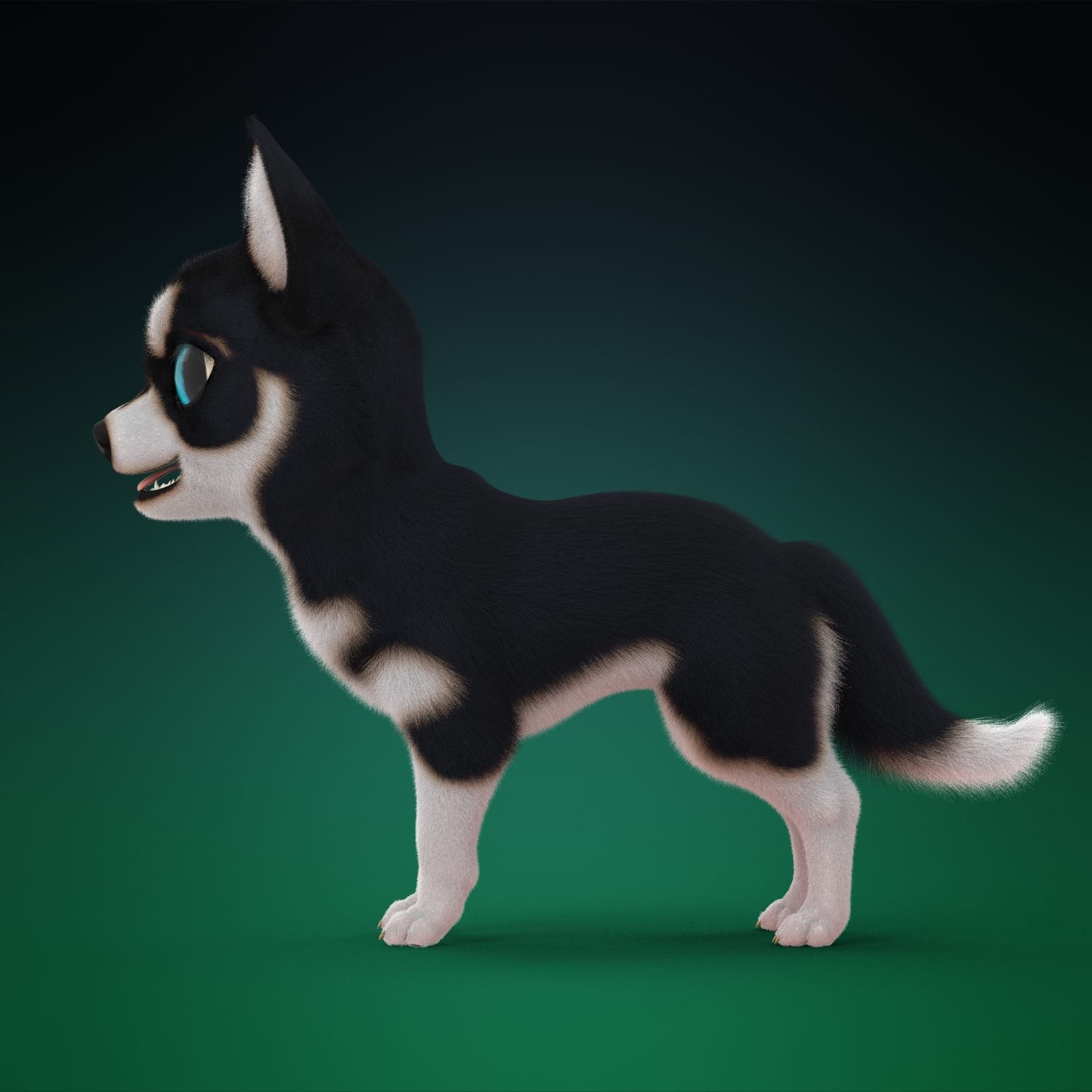 卡通哈士奇3d模型