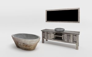 3d model bathroom set