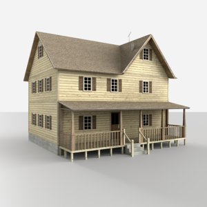 3d model rural house building asset