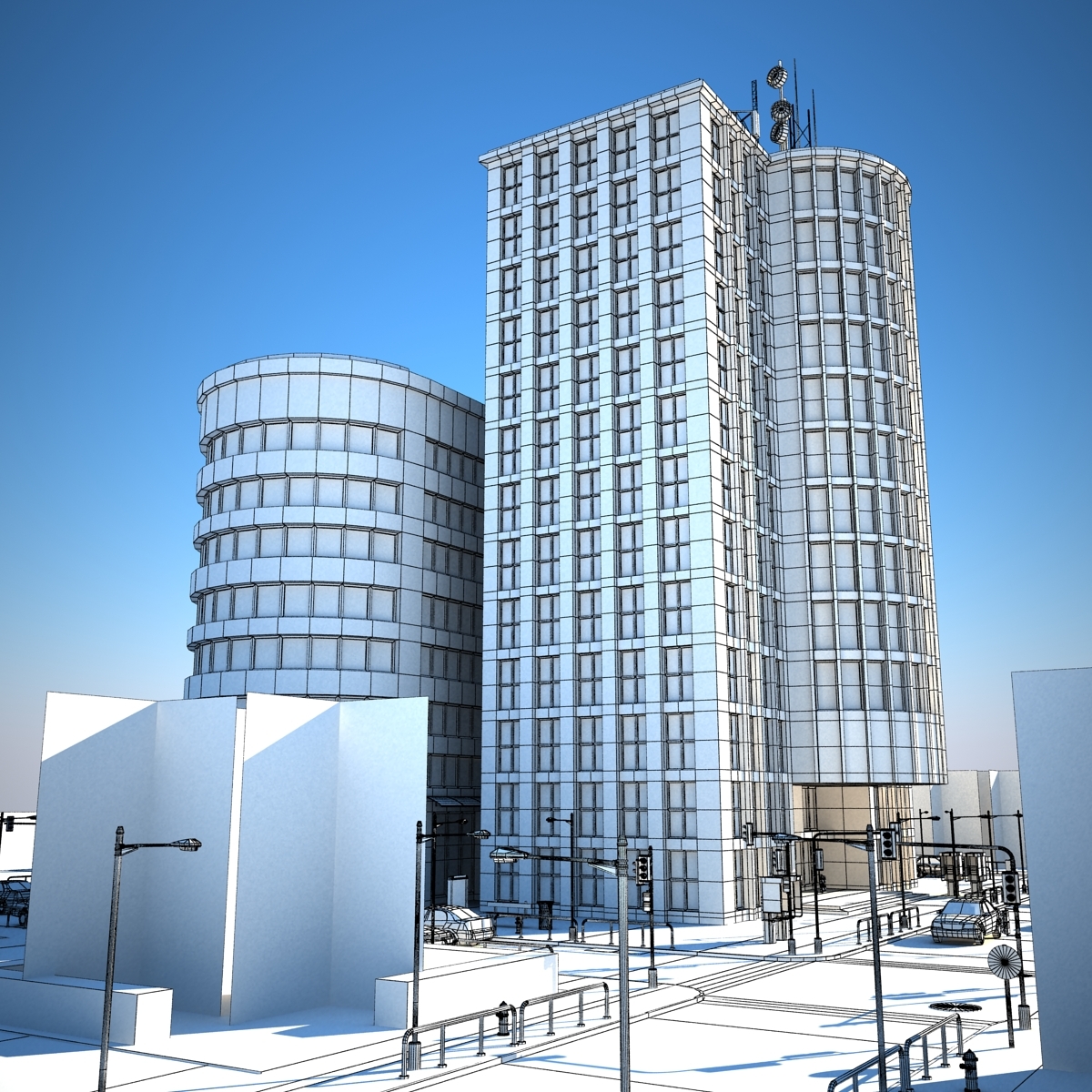 3d max urban block buildings