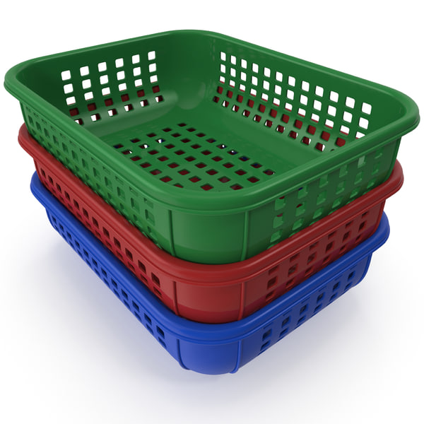 3d realistic plastic basket