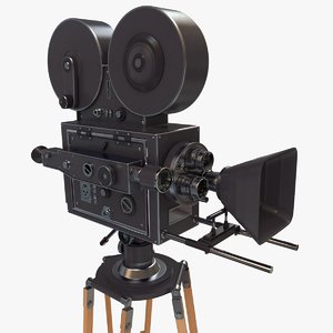 3d model vintage movie camera