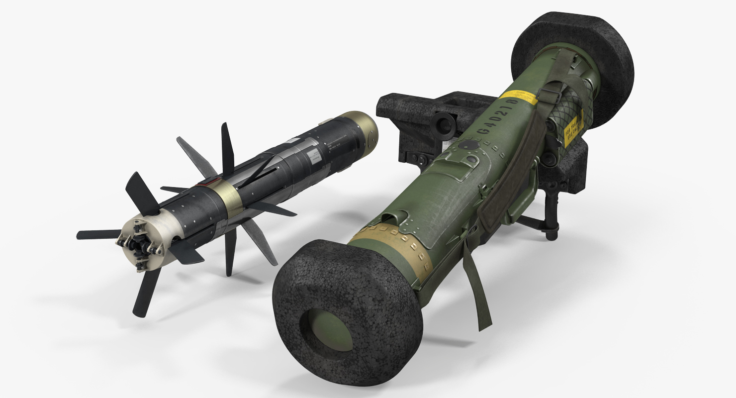 反坦克导弹fgm-148标枪设置rigged 3d模型3d模型