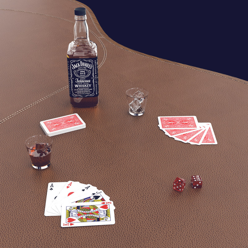 Table Whiskey Casino 3d Model
