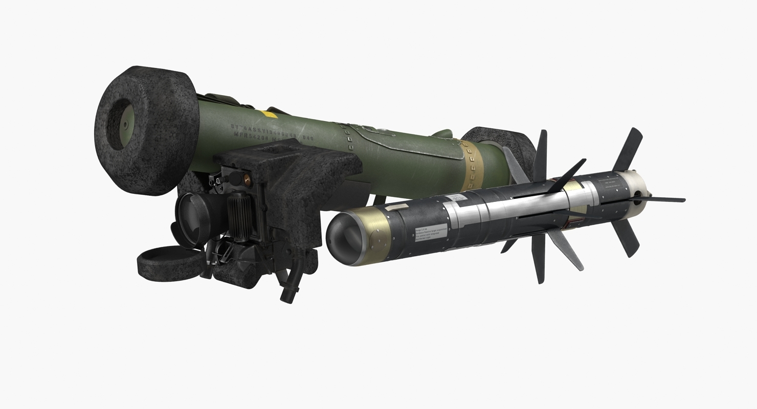 反坦克导弹fgm-148标枪设置rigged 3d模型3d模型