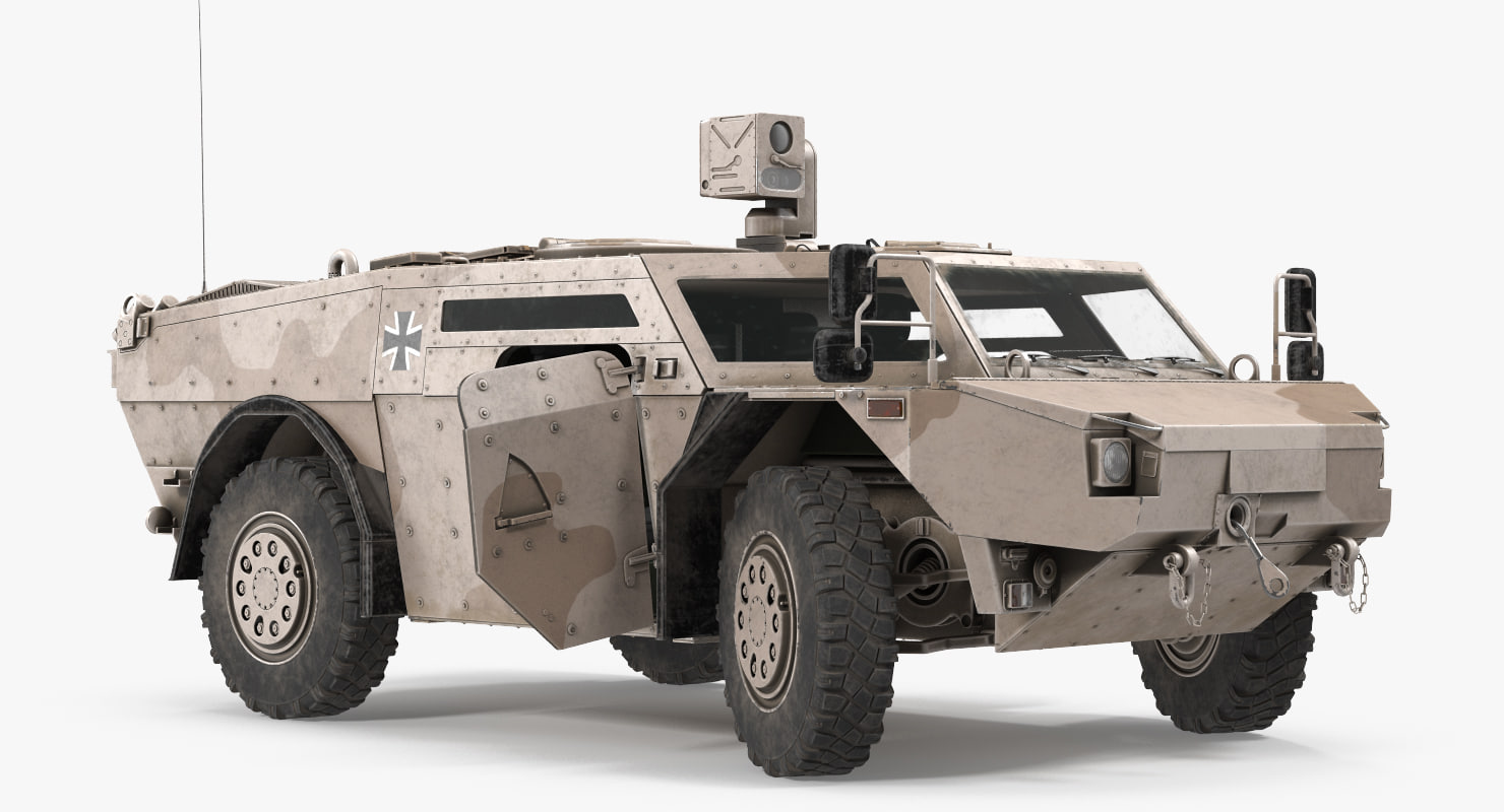 fennek kmw 4x4 armoured vehicle rigged