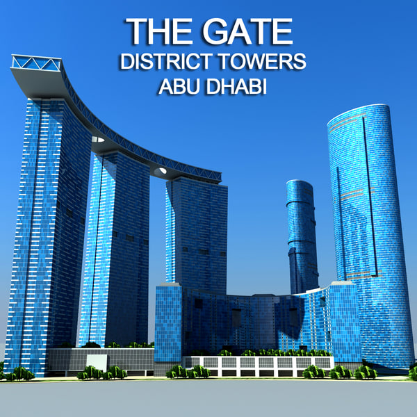 3d model gate district towers