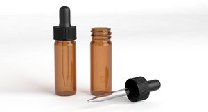 glass vials droppers 3d model