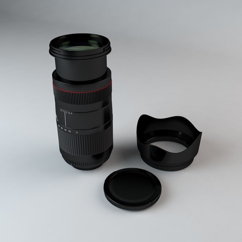 35mm camera lens 75300mm 3d model