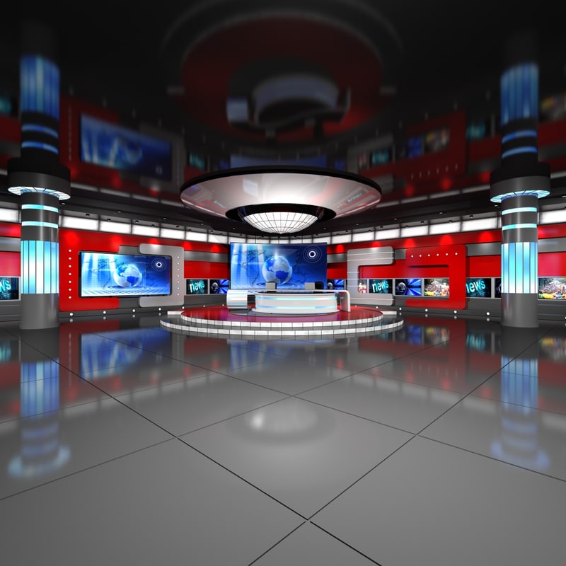 virtual set studio 3d model