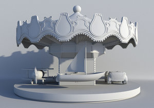 3d model amusement park carousel