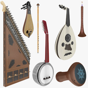 realistic turkish musical instruments 3d model