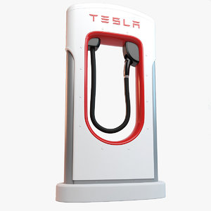 3d tesla supercharger charger model