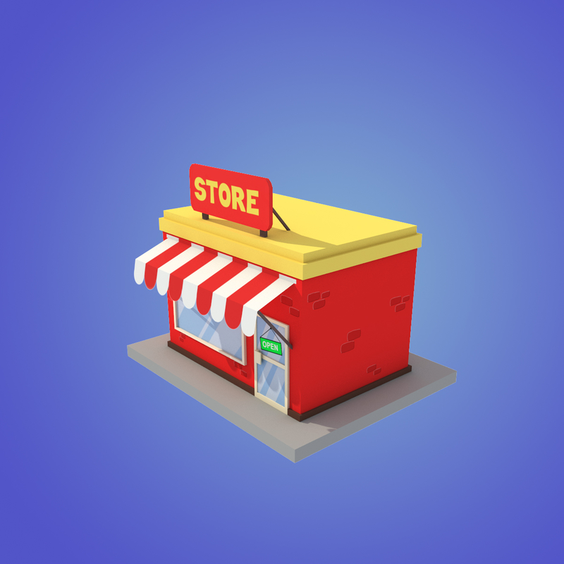 Stylized Store 3d Max