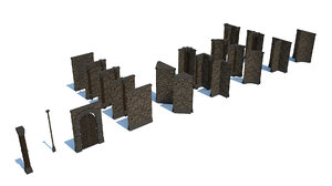 3d modular dungeon construction model