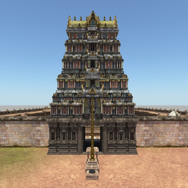 Indian Temple 3d Model