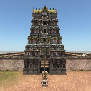 indian temple 3d model