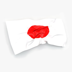 japanese flag 3d model
