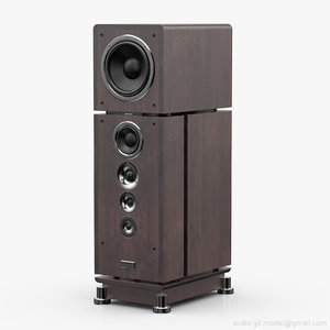 3d model of floorstanding dynaudio consequence wenge