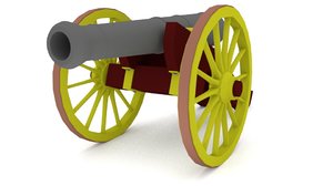 3d model blender old cannon