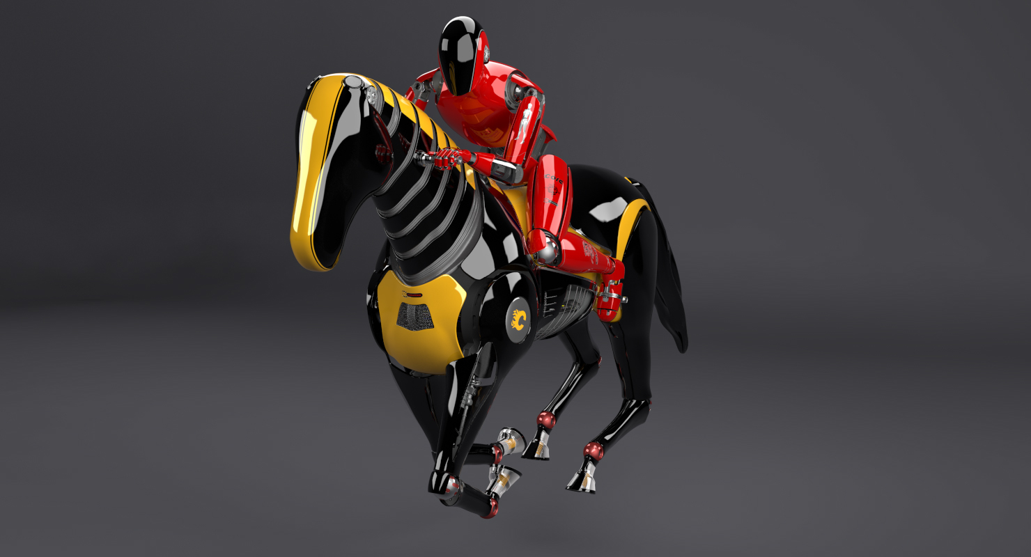 horse gallop robot rigged 3d model