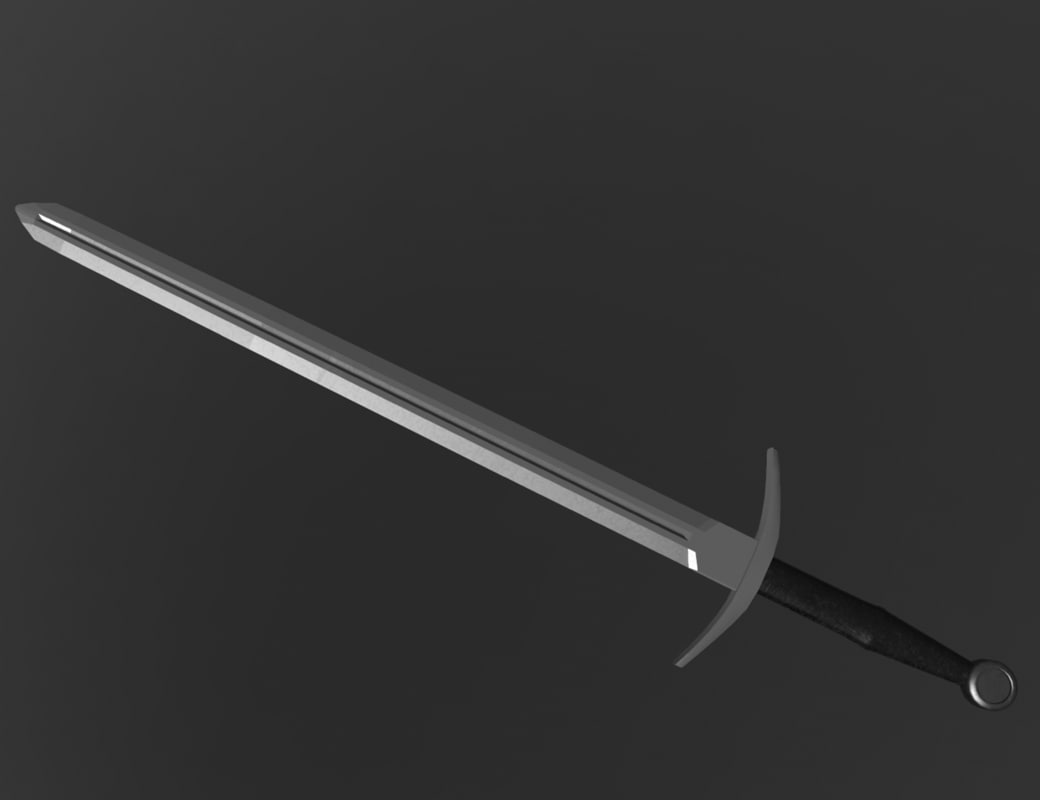 Medieval Bastard Sword Games 3d Model