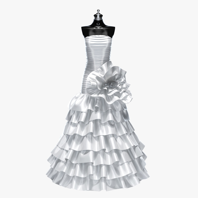  wedding  dress 3d  model 